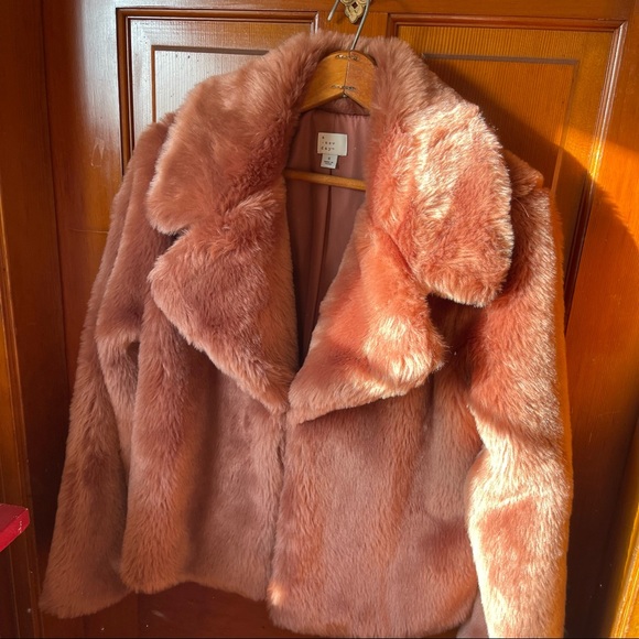 Dusty Rose Faux Fur Jacket - Picture 8 of 15
